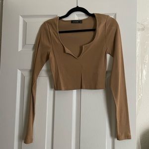 Tan cropped long sleeve